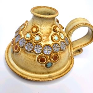 Handmade Pottery Candle Holder Unique